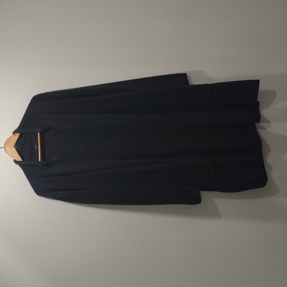 Ann Taylor Long Line Charcoal Grey Cardigan Size XL